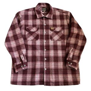 FB County Men’s Super Heavyweight Wool Blend Flannel Button Up Shirt Sz XL Red